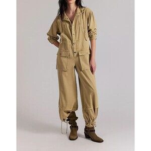 Free People We The Free High-Line One-Piece Jumpsuit Twill Dress Cotton M 286874